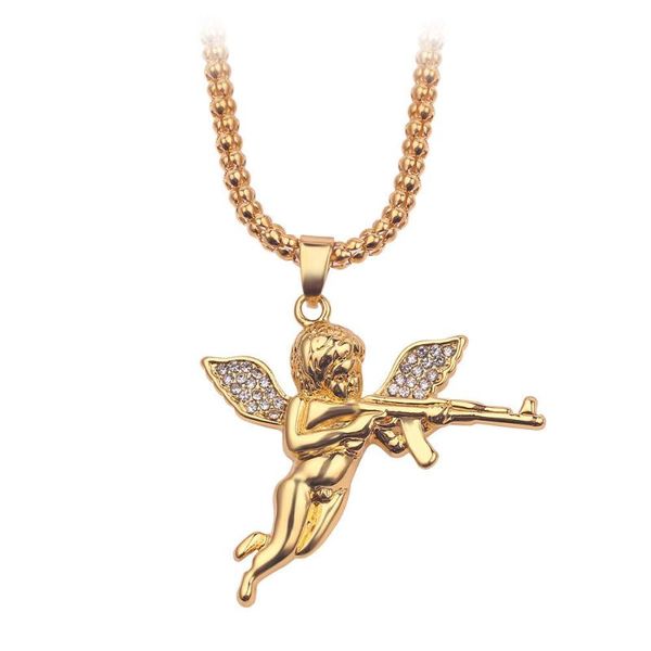pendant necklaces luxury rhinestone boy cherub necklace shoot cupid love god gold color hip-hop male charm collar long chain jewelry, Silver
pendant necklaces luxury rhinestone boy cherub necklace shoot cupid love god gold color hip-hop male charm collar long chain jewelry, Silver