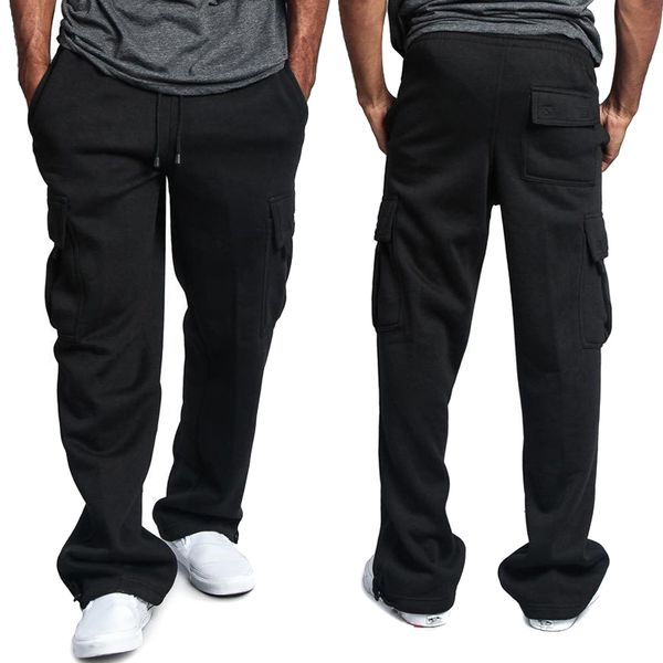 men's pants men 2021 cargo pockets sweat casual loose trousers solid color soft for sports pantalones hombre, Black
men's pants men 2021 cargo pockets sweat casual loose trousers solid color soft for sports pantalones hombre, Black