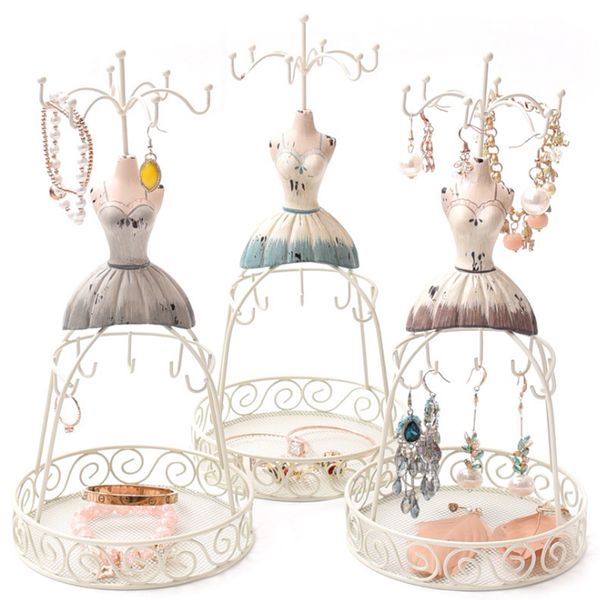 white metal wire frame vintage mannequin jewelry display stand for bracelets necklaces earrings fashion lady style jewelry rack, Silver
white metal wire frame vintage mannequin jewelry display stand for bracelets necklaces earrings fashion lady style jewelry rack, Silver