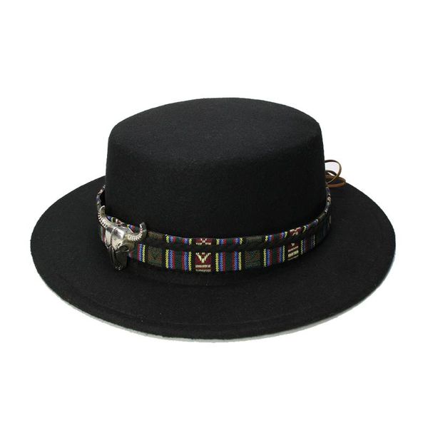 wide brim hats luckylianji retro women men vintage 100% wool cap pork pie porkpie bowler hat cow head leather band (57cm/adjusted), Blue;gray 
wide brim hats luckylianji retro women men vintage 100% wool cap pork pie porkpie bowler hat cow head leather band (57cm/adjusted), Blue;gray
