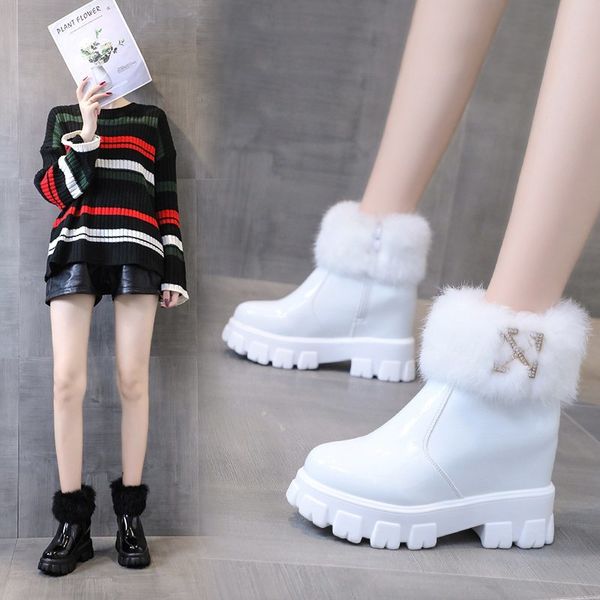 2020 winter women's boots fashion zipper inner increase pu ankle boots round toe high heel flat women's zapatos de mujer, Black
2020 winter women's boots fashion zipper inner increase pu ankle boots round toe high heel flat women's zapatos de mujer, Black