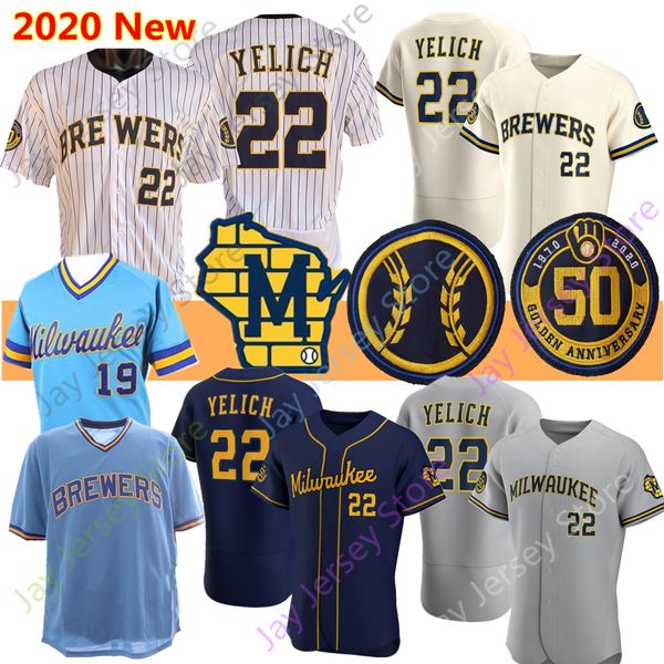 2020 new milwaukee jersey 19 robin yount 22 christian yelich 4 paul molitor men women youth pullover button down embroidery pinstripe, Blue;black
2020 new milwaukee jersey 19 robin yount 22 christian yelich 4 paul molitor men women youth pullover button down embroidery pinstripe, Blue;black
