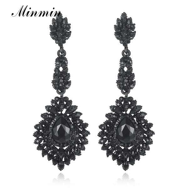 dangle & chandelier minmin vintage black long drop earrings for women teardrop crystal wedding bridal fashion jewelry 2021 eh192, Silver
dangle & chandelier minmin vintage black long drop earrings for women teardrop crystal wedding bridal fashion jewelry 2021 eh192, Silver