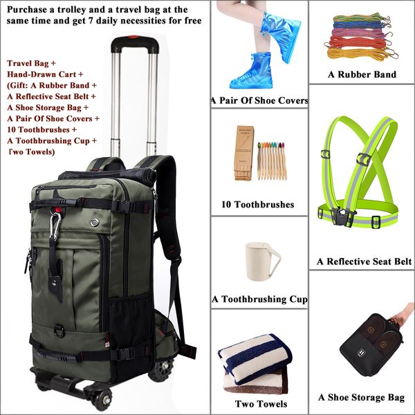travel bag nine-piece set,trolley,elastic cord,reflective vest ,shoe storage bag,shoe covers,bamboo toothbrushes,mouthwash cup,cotton towels
travel bag nine-piece set,trolley,elastic cord,reflective vest ,shoe storage bag,shoe covers,bamboo toothbrushes,mouthwash cup,cotton towels