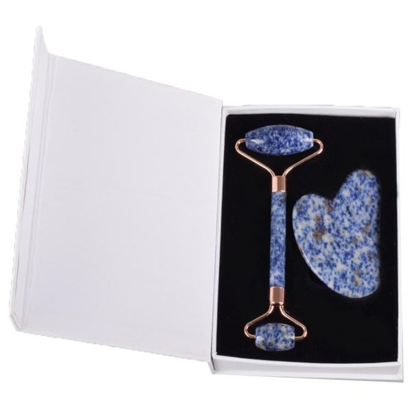 natural jade roller gua sha set blue sodalite stone facial massage roller gua sha massage tool face slimming lifting beauty care set
natural jade roller gua sha set blue sodalite stone facial massage roller gua sha massage tool face slimming lifting beauty care set
