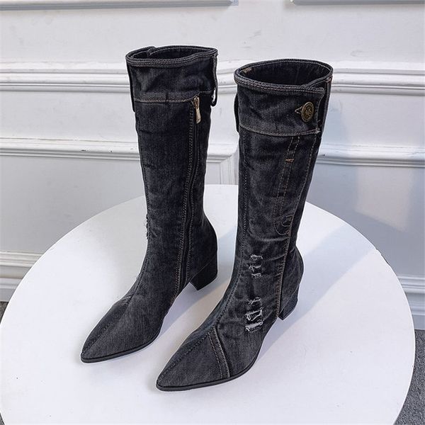 boots 2021 over-knee button women's spring autumn thick bottom with increased high-low elastic, Black
boots 2021 over-knee button women's spring autumn thick bottom with increased high-low elastic, Black