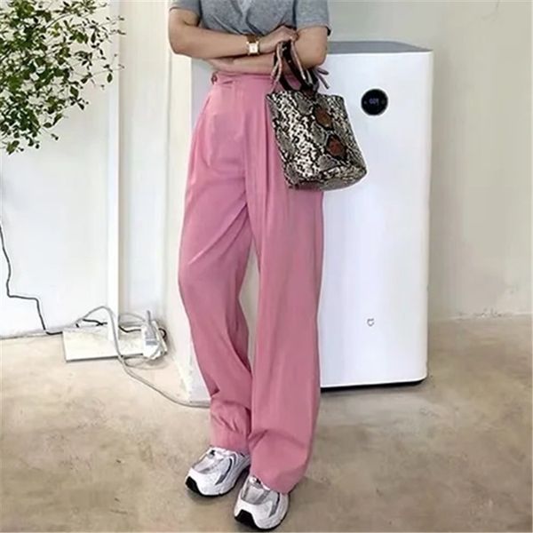 all-match loose wide-leg pants 2020 autumn new high-waist two-button pink straight mopping trousers, Black;white
all-match loose wide-leg pants 2020 autumn new high-waist two-button pink straight mopping trousers, Black;white