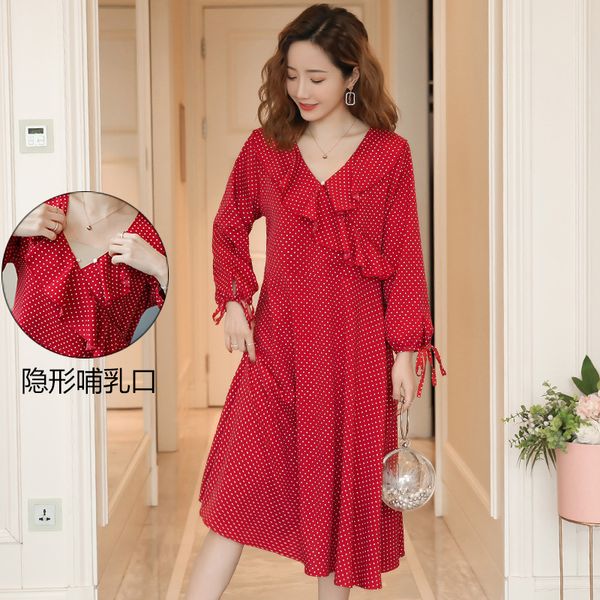 2020 spring maternity breastfeeding dress long lantern sleeve butterfly v-neck polka dot postpartum women breastfeeding dress, White
2020 spring maternity breastfeeding dress long lantern sleeve butterfly v-neck polka dot postpartum women breastfeeding dress, White