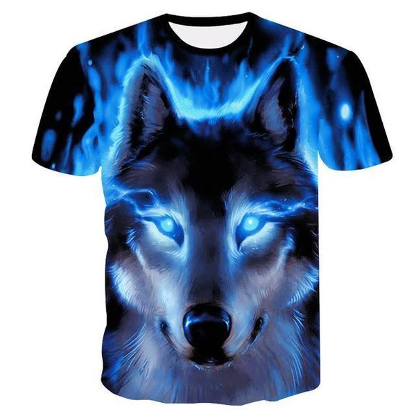 animal male wolf 3d print shirts graphic funny anime men clothing