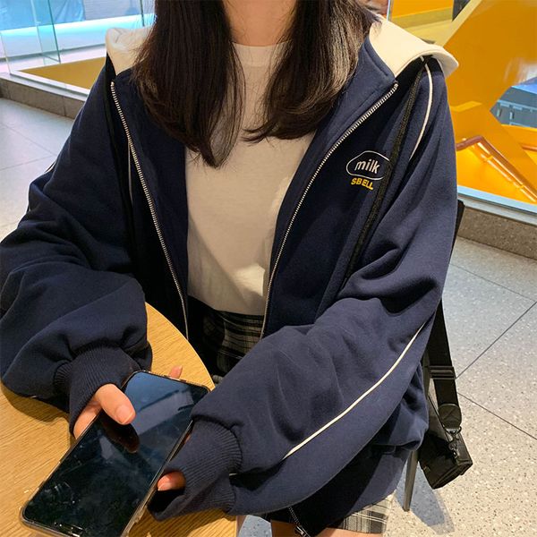 2 colors 2019 korean ins style print women hooded coats warm zipper loose jacket female winter coat womens, Black;brown
2 colors 2019 korean ins style print women hooded coats warm zipper loose jacket female winter coat womens, Black;brown