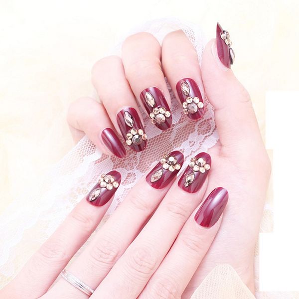 false nails 24pcs/box wedding shining rhinestone bride short fake, Red;gold
false nails 24pcs/box wedding shining rhinestone bride short fake, Red;gold