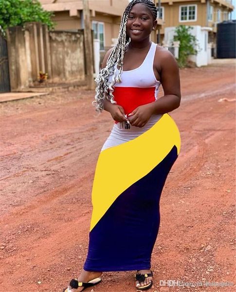 bodycon dress fashion scoop neck sleeveless women dresses summer skinny women casual clothing color pabnelled designer, Black;gray 
bodycon dress fashion scoop neck sleeveless women dresses summer skinny women casual clothing color pabnelled designer, Black;gray