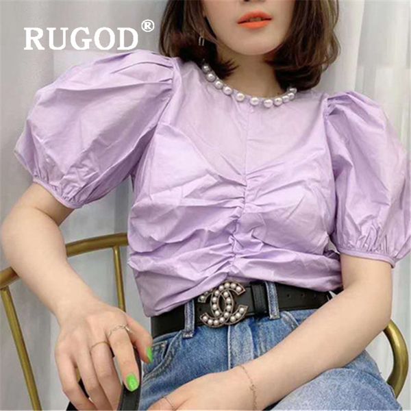 women's blouses & shirts rugod fashion pearl beading blouse women elegant candy color o neck short puff sleeve shirt casual summer har, White
women's blouses & shirts rugod fashion pearl beading blouse women elegant candy color o neck short puff sleeve shirt casual summer har, White