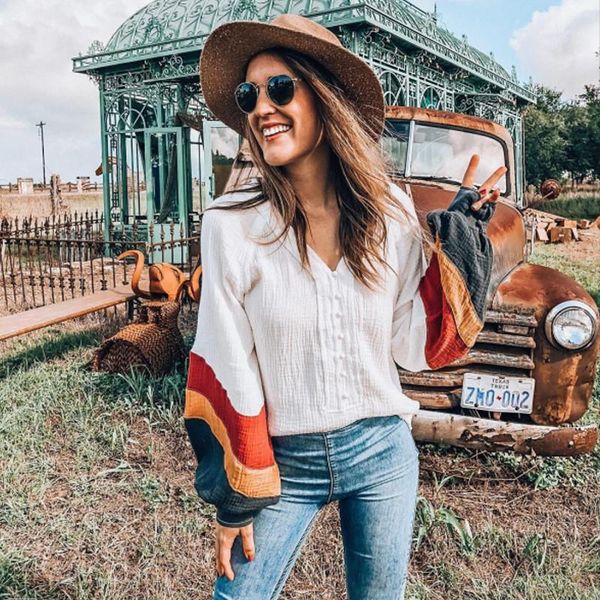 sleeve shirts designer v neck shirts street contrast color womens casual clothing womens colorful lantern, White
sleeve shirts designer v neck shirts street contrast color womens casual clothing womens colorful lantern, White
