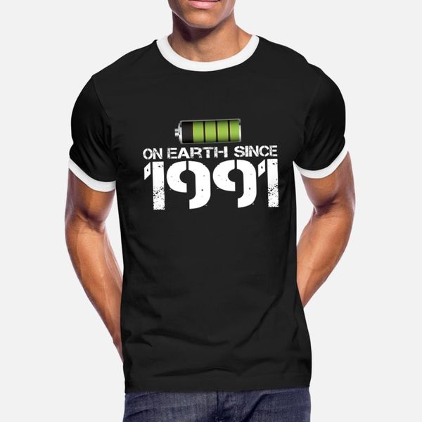 on earth since 1991 t shirt men designer 100% cotton round neck unique interesting humor spring autumn cool shirt