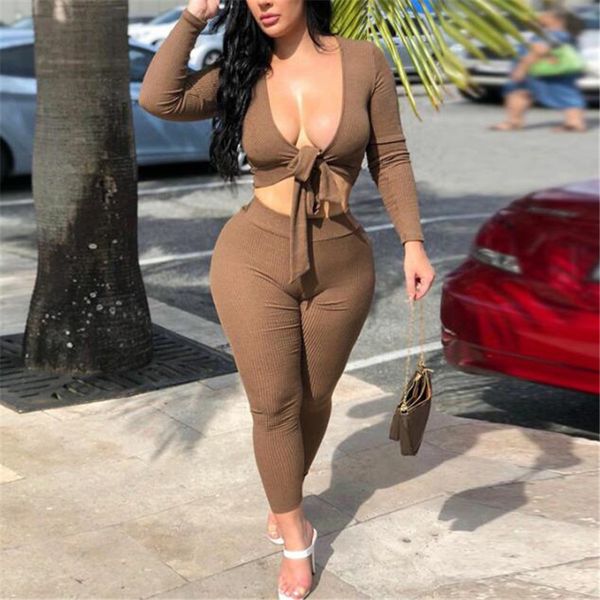 women ribbed 2 pieces set solid color tracksuit long sleeve v-neck crop high waist elastic push up pants stretchy outfits, Gray
women ribbed 2 pieces set solid color tracksuit long sleeve v-neck crop high waist elastic push up pants stretchy outfits, Gray