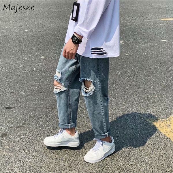 men jeans denim ankle-length holes solid ripped korean style vintage hip-hop chic leisure loose mens trousers streetwear new bf, Blue
men jeans denim ankle-length holes solid ripped korean style vintage hip-hop chic leisure loose mens trousers streetwear new bf, Blue