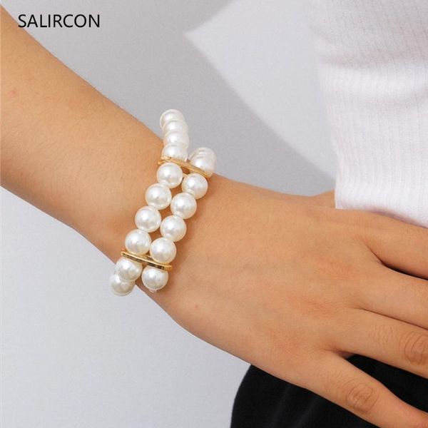 salircon kpop imitation pearl beaded bracelet bangle lover fashion wedding jewelry double layer chain charm bracelet for women, Golden;silver
salircon kpop imitation pearl beaded bracelet bangle lover fashion wedding jewelry double layer chain charm bracelet for women, Golden;silver