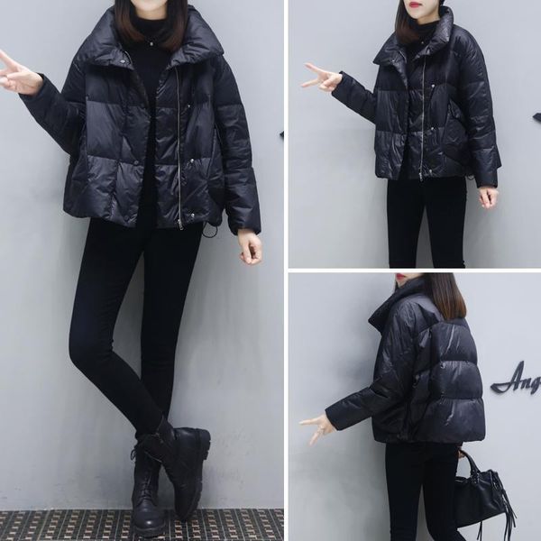 women 2020 winter new fashion thicken warm jacket female stand collar white duck down coat ladies casual loose outwear l157, Black
women 2020 winter new fashion thicken warm jacket female stand collar white duck down coat ladies casual loose outwear l157, Black