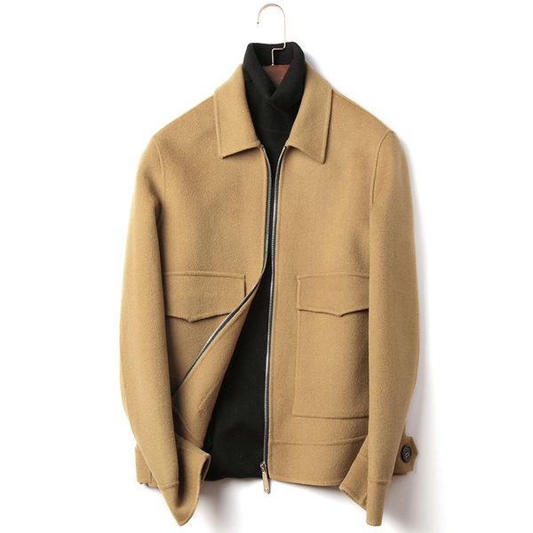 men's wool & blends double face 100% coat men pockets zipper turn down collar woolen jacket male plus size outerwear 2021 autumn winter, Black
men's wool & blends double face 100% coat men pockets zipper turn down collar woolen jacket male plus size outerwear 2021 autumn winter, Black