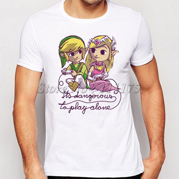 2019 men's fashion playing boy and girl printed t-shirt summer cool fashion tees