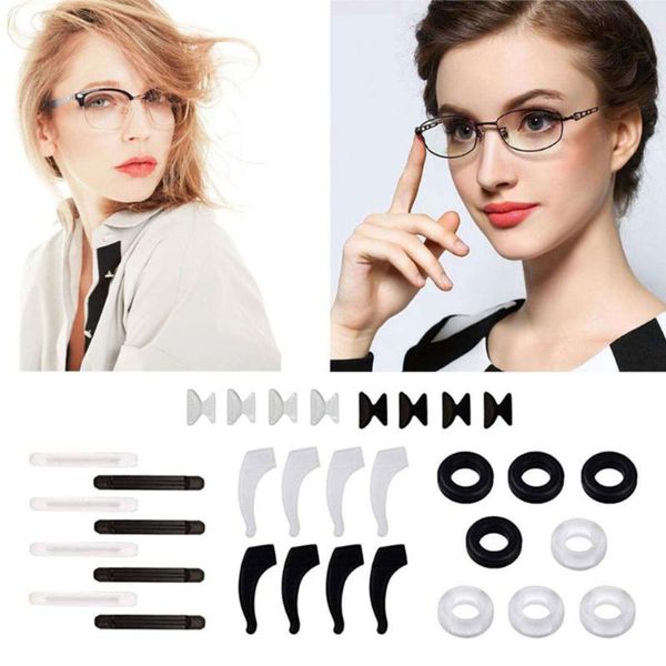 16 pairs silicone anti-slip round eyeglass retainers glasses nose pads ear hooks combination set glasses accessories, Silver
16 pairs silicone anti-slip round eyeglass retainers glasses nose pads ear hooks combination set glasses accessories, Silver
