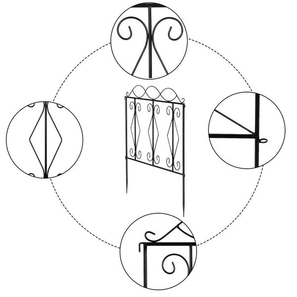 24*24" wave iron art garden fences courtyard garden gates house safety protection fence fencing lawn & garden decorative trellis
24*24" wave iron art garden fences courtyard garden gates house safety protection fence fencing lawn & garden decorative trellis