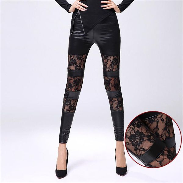 2020 new lady floral lace leggings girl dot mesh summer pant punk rock women leggings fashion fake leather leggings, Black
2020 new lady floral lace leggings girl dot mesh summer pant punk rock women leggings fashion fake leather leggings, Black