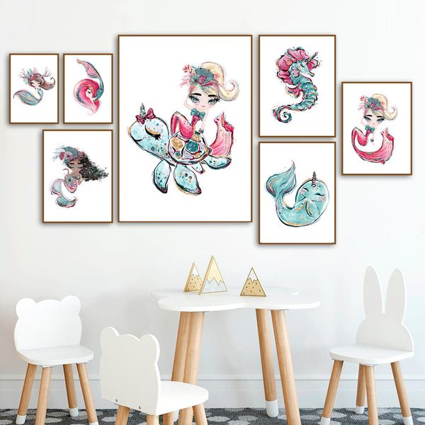 cartoon mermaid girl turtle hippocampus wall art canvas painting nordic posters and prints wall pictures baby child room decor
cartoon mermaid girl turtle hippocampus wall art canvas painting nordic posters and prints wall pictures baby child room decor