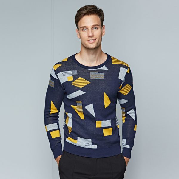 men's sweaters 100% cotton o neck sweater male long sleeves knitwear blue geometric pattern spring slim fit pullovers size 3xl, White;black
men's sweaters 100% cotton o neck sweater male long sleeves knitwear blue geometric pattern spring slim fit pullovers size 3xl, White;black