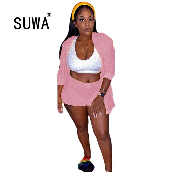 plus size two piece set double-sided wool coat +shorts suit tracksuit fall winter clothes femme matching sets office outfits, Gray 
plus size two piece set double-sided wool coat +shorts suit tracksuit fall winter clothes femme matching sets office outfits, Gray