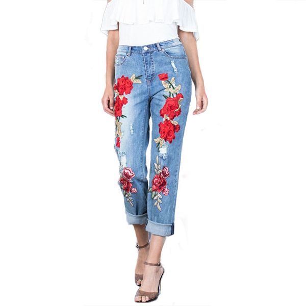 women's jeans 2021 plus size stretchy ripped with scuffs 3d embroidery flowers woman denim pants trousers for women, Blue
women's jeans 2021 plus size stretchy ripped with scuffs 3d embroidery flowers woman denim pants trousers for women, Blue