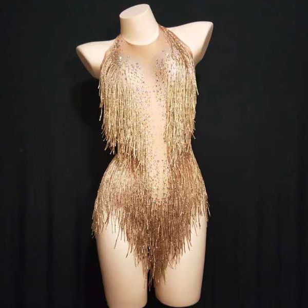 stage wear sparkly gold rhinestones tassel spandex bodysuit women's birthday party evening costume outfit nightclub dance show, Black;red
stage wear sparkly gold rhinestones tassel spandex bodysuit women's birthday party evening costume outfit nightclub dance show, Black;red