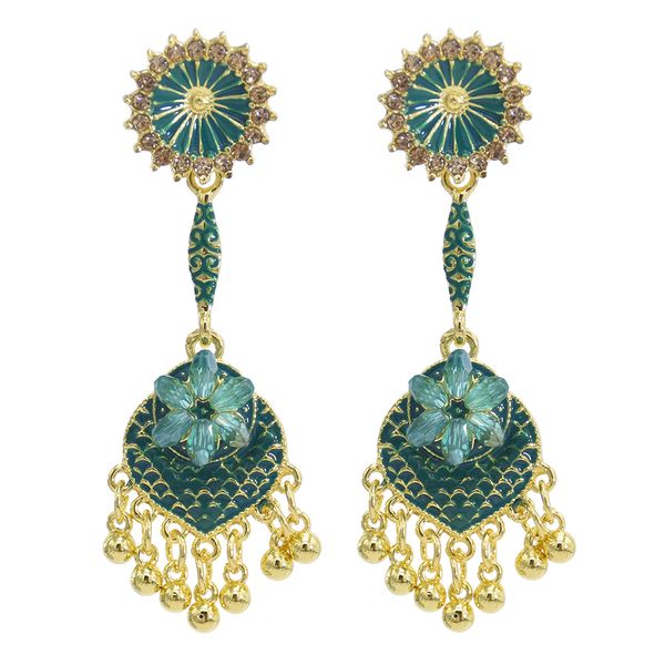 indian jhumki earrings for women gold alloy with big crystal bells tassel earring party jewelry gift, Silver
indian jhumki earrings for women gold alloy with big crystal bells tassel earring party jewelry gift, Silver
