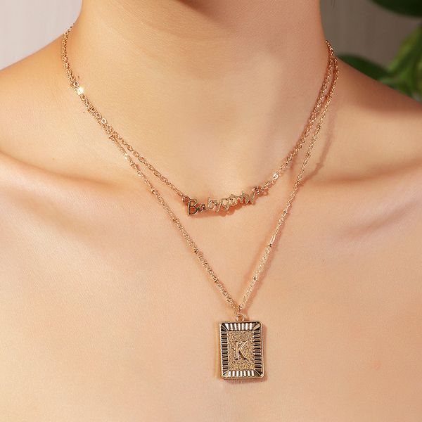 multilayer letter babygirl choker necklace 2020 fashion statement carved coin square pendant long chain necklace women jewelry, Silver
multilayer letter babygirl choker necklace 2020 fashion statement carved coin square pendant long chain necklace women jewelry, Silver