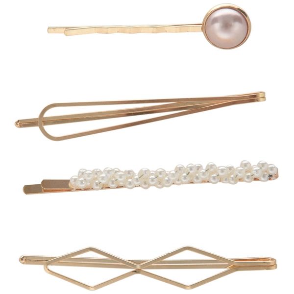 1 set 4pcs korea fashion women metal hairpins imitation pearl colorful beads hair clips irregular geometric hair styling accesso, Golden;silver
1 set 4pcs korea fashion women metal hairpins imitation pearl colorful beads hair clips irregular geometric hair styling accesso, Golden;silver