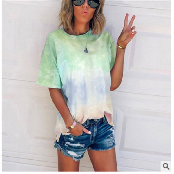 new women fashion t-shirts summer tie dye print t-shirts tees short sleeve round neck ladies' clothes streetwear, White
new women fashion t-shirts summer tie dye print t-shirts tees short sleeve round neck ladies' clothes streetwear, White