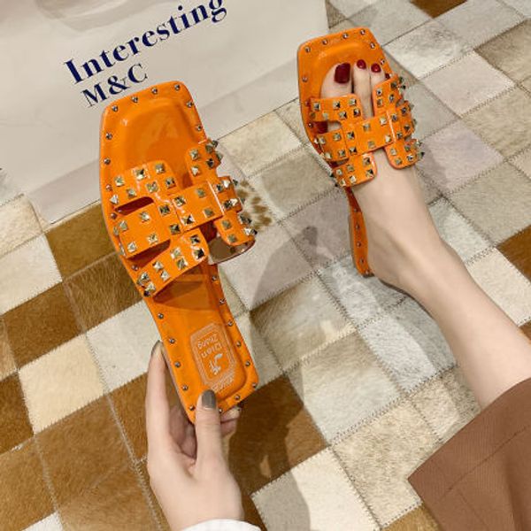 sandals and slippers female summer 2020 new wear slippers korean version rivets flat bottom flat drag summer wild, Black
sandals and slippers female summer 2020 new wear slippers korean version rivets flat bottom flat drag summer wild, Black