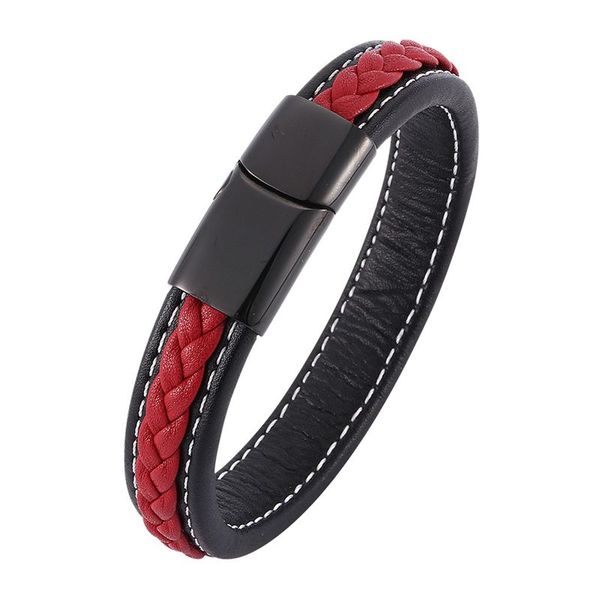 black high-grade leatherwear bracelet titanium steel leather woven bracelet charm bangle lovers retro love tennis bracelet steel with box
black high-grade leatherwear bracelet titanium steel leather woven bracelet charm bangle lovers retro love tennis bracelet steel with box
