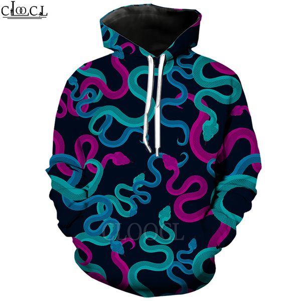 cloocl colorful snake 3d print funny hooded sweatshirt men clothing long sleeve selling couples pullovers, Black
cloocl colorful snake 3d print funny hooded sweatshirt men clothing long sleeve selling couples pullovers, Black