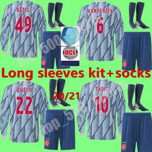 2020 2021 long sleeves kit ajax home soccer jerseys away shirt ajax 20 21 #10 tadic #22 ziyech men football uniforms, Black
2020 2021 long sleeves kit ajax home soccer jerseys away shirt ajax 20 21 #10 tadic #22 ziyech men football uniforms, Black