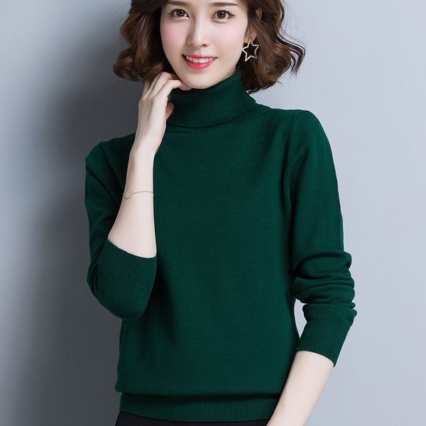 autumn and winter new fashion long sleeve sweater womens green knitted loose sweaters pullovers casual turtleneck, White;black
autumn and winter new fashion long sleeve sweater womens green knitted loose sweaters pullovers casual turtleneck, White;black