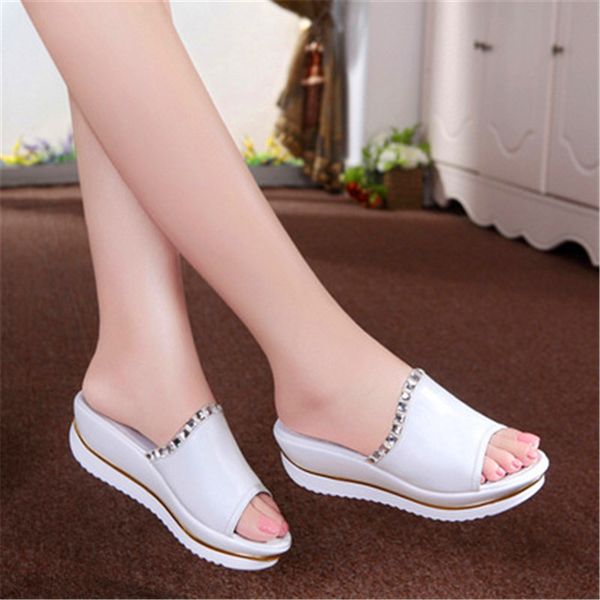 xia new women's sandals and slippers wedge cake thick bottom middle heel comfortable solid color women's shoes, Black
xia new women's sandals and slippers wedge cake thick bottom middle heel comfortable solid color women's shoes, Black