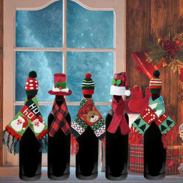 2pcs/set scarf hat merry christmas wine bottle set covers home decoration new year eve xmas party home dinner table decorations
2pcs/set scarf hat merry christmas wine bottle set covers home decoration new year eve xmas party home dinner table decorations