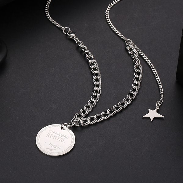 ins live celebrity inspired women's necklace pendant round brand fashion hip-hop spring and summer simple all-match, Silver
ins live celebrity inspired women's necklace pendant round brand fashion hip-hop spring and summer simple all-match, Silver