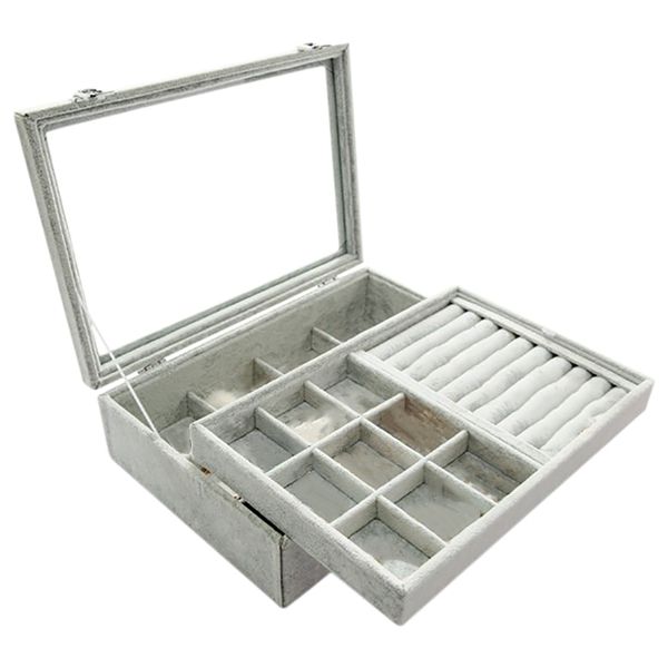 jewelry display rack storage box jewelry transparent double storage box tray rack necklace ring, Pink;blue
jewelry display rack storage box jewelry transparent double storage box tray rack necklace ring, Pink;blue