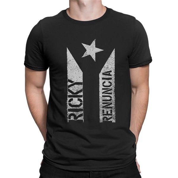 t shirt hip-hop ricky renuncia puerto rico shirt design simple eu size 100% cotton short sleeve crewneck soft shirt