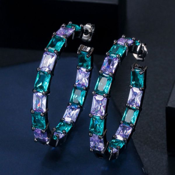 luala luxury designer brazilian black gold bamboo big circle round blue cz crystal hoop earrings jewelry for women cz620, Golden;silver
luala luxury designer brazilian black gold bamboo big circle round blue cz crystal hoop earrings jewelry for women cz620, Golden;silver