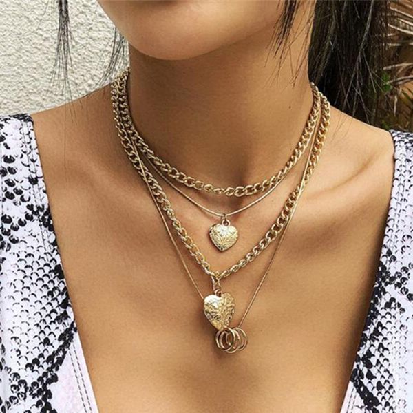 pendant necklaces diezi multilayer hip hop metal chain necklace women double heart statement collier femme 2021 men jewelry, Silver
pendant necklaces diezi multilayer hip hop metal chain necklace women double heart statement collier femme 2021 men jewelry, Silver