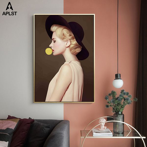 women blow yellow pink bubble gum posters & prints semi-nude naked girls canvas painting wall art picture living room decor
women blow yellow pink bubble gum posters & prints semi-nude naked girls canvas painting wall art picture living room decor